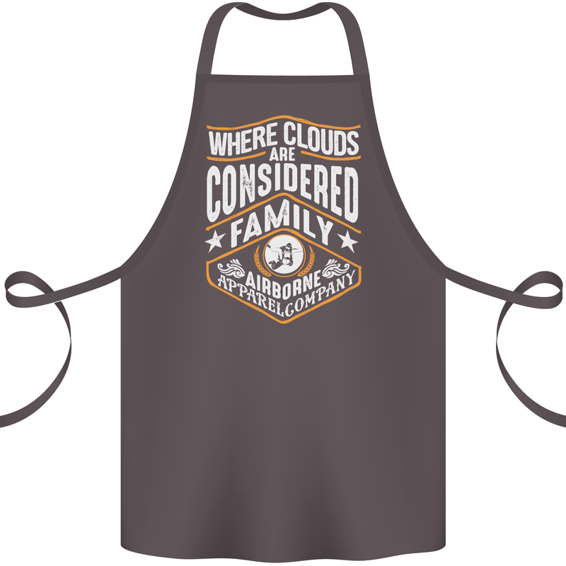 Skydiving Clouds Are Family Skydiver Cotton Apron 100% Organic Dark Grey