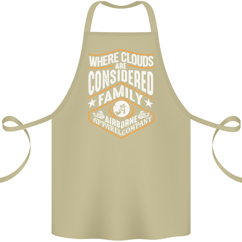 Skydiving Clouds Are Family Skydiver Cotton Apron 100% Organic Khaki