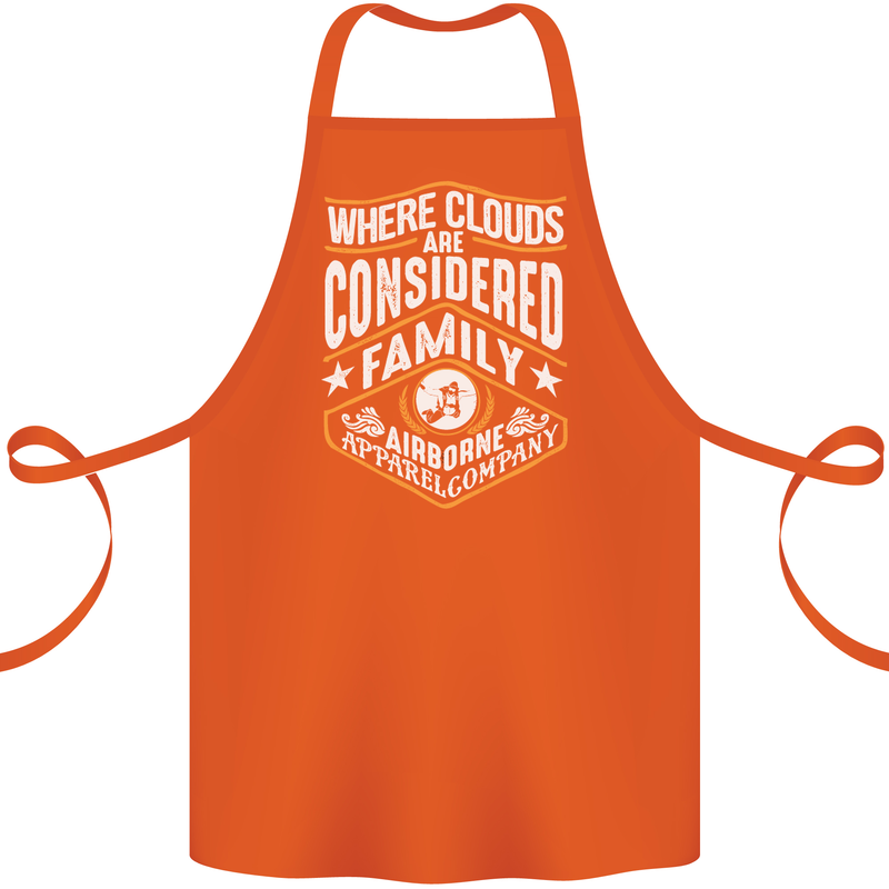 Skydiving Clouds Are Family Skydiver Cotton Apron 100% Organic Orange