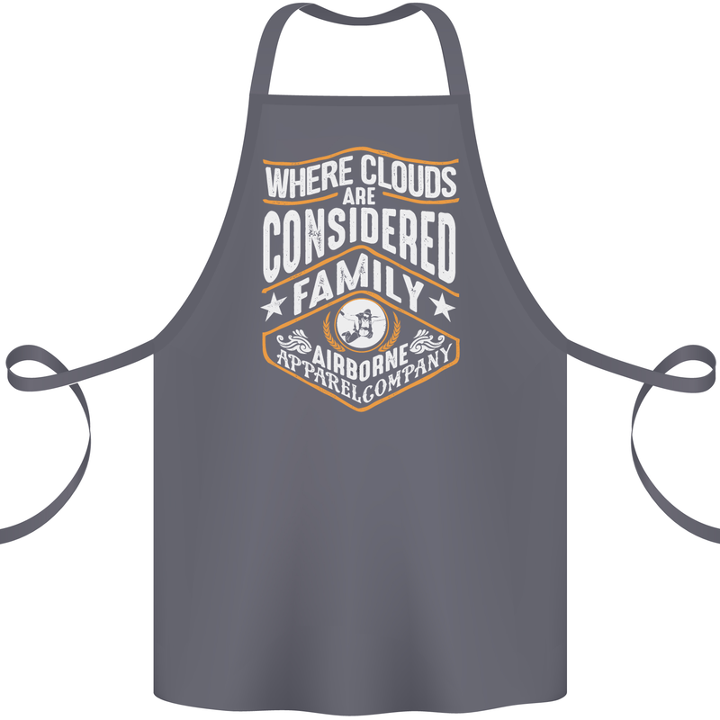 Skydiving Clouds Are Family Skydiver Cotton Apron 100% Organic Steel