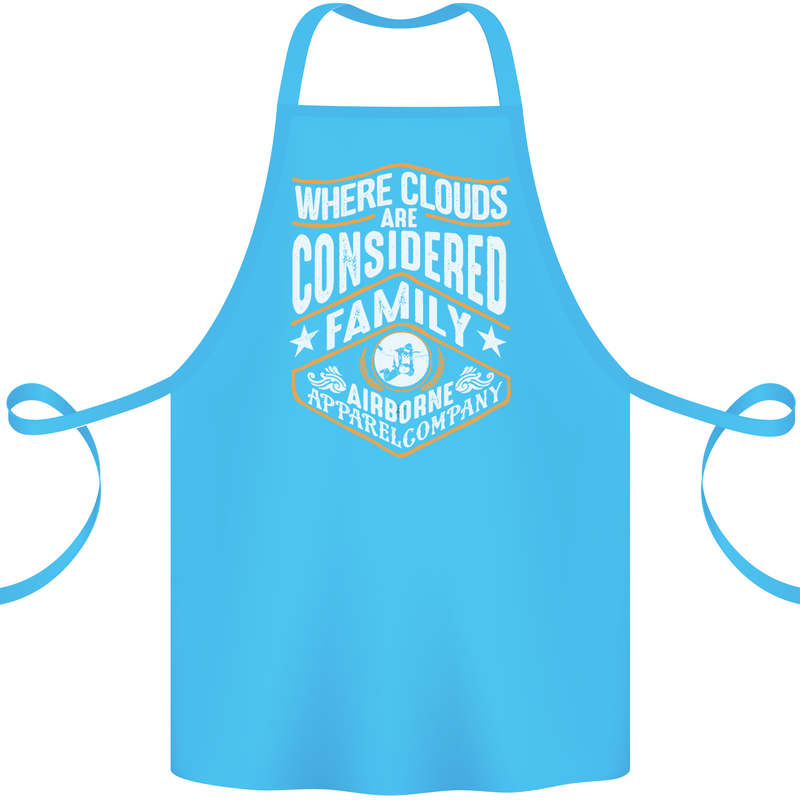 Skydiving Clouds Are Family Skydiver Cotton Apron 100% Organic Turquoise