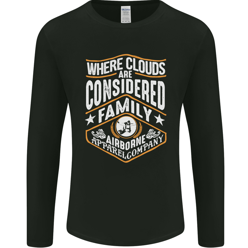 Skydiving Clouds Are Family Skydiver Mens Long Sleeve T-Shirt Black
