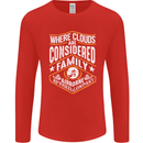 Skydiving Clouds Are Family Skydiver Mens Long Sleeve T-Shirt Red
