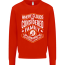 Skydiving Clouds Are Family Skydiver Mens Sweatshirt Jumper Bright Red