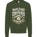 Skydiving Clouds Are Family Skydiver Mens Sweatshirt Jumper Forest Green