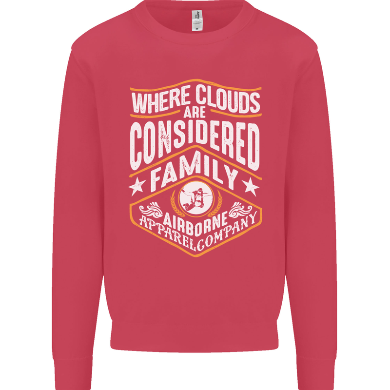 Skydiving Clouds Are Family Skydiver Mens Sweatshirt Jumper Heliconia