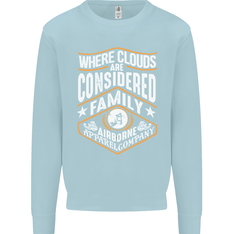 Skydiving Clouds Are Family Skydiver Mens Sweatshirt Jumper Light Blue