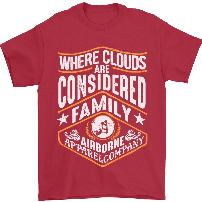 Skydiving Clouds Are Family Skydiver Mens T-Shirt Cotton Gildan Red