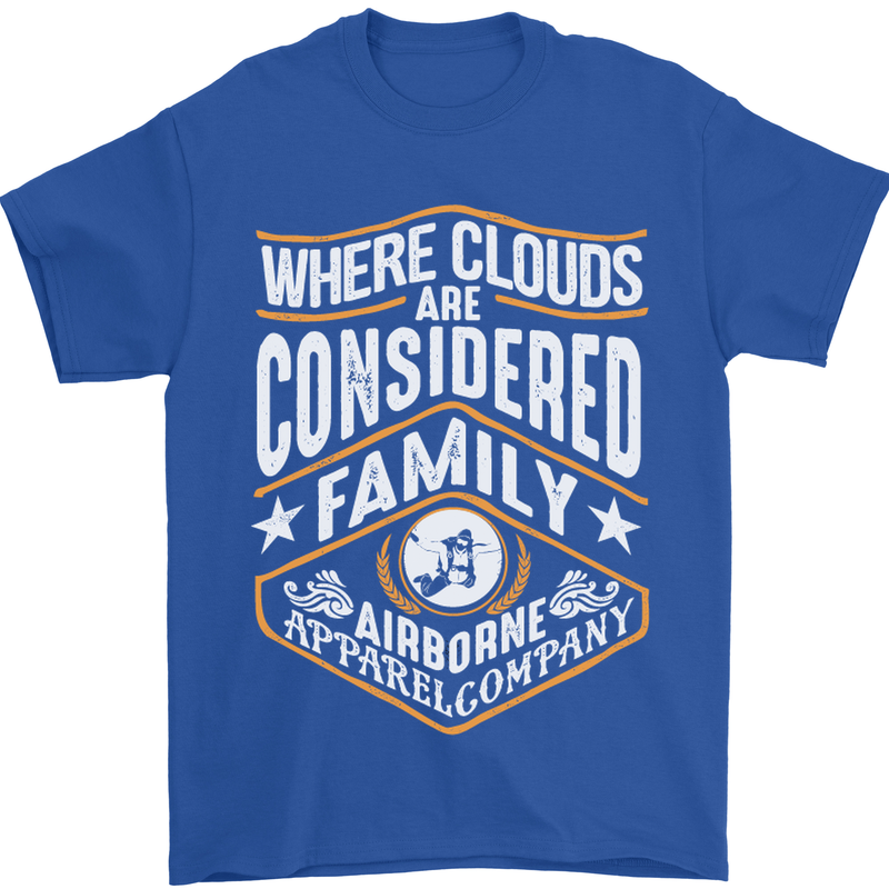 Skydiving Clouds Are Family Skydiver Mens T-Shirt Cotton Gildan Royal Blue
