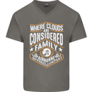 Skydiving Clouds Are Family Skydiver Mens V-Neck Cotton T-Shirt Charcoal