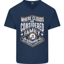 Skydiving Clouds Are Family Skydiver Mens V-Neck Cotton T-Shirt Navy Blue