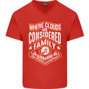 Skydiving Clouds Are Family Skydiver Mens V-Neck Cotton T-Shirt Red