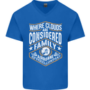 Skydiving Clouds Are Family Skydiver Mens V-Neck Cotton T-Shirt Royal Blue