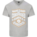 Skydiving Clouds Are Family Skydiver Mens V-Neck Cotton T-Shirt Sports Grey