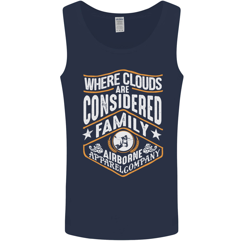 Skydiving Clouds Are Family Skydiver Mens Vest Tank Top Navy Blue