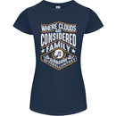 Skydiving Clouds Are Family Skydiver Womens Petite Cut T-Shirt Navy Blue