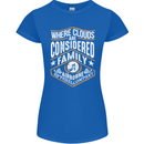 Skydiving Clouds Are Family Skydiver Womens Petite Cut T-Shirt Royal Blue