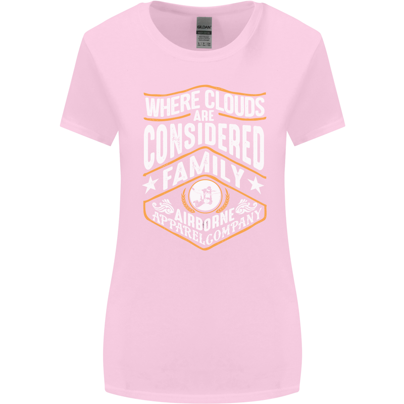 Skydiving Clouds Are Family Skydiver Womens Wider Cut T-Shirt Light Pink