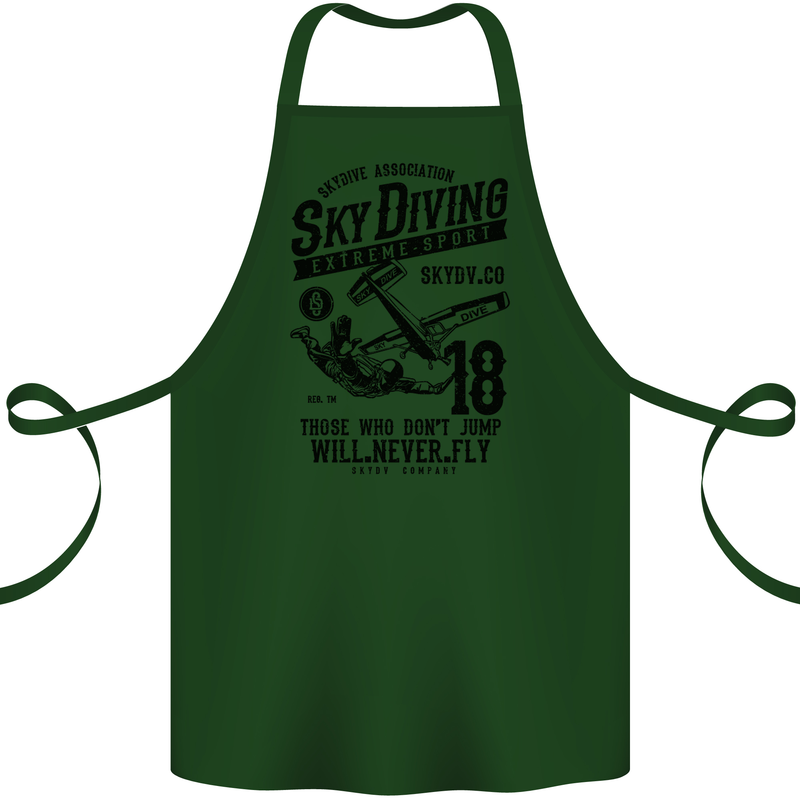 Skydiving Extreme Sports Skydiver Freefall Cotton Apron 100% Organic Forest Green