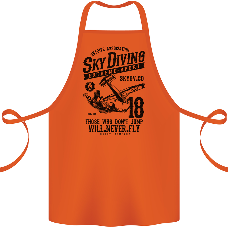 Skydiving Extreme Sports Skydiver Freefall Cotton Apron 100% Organic Orange