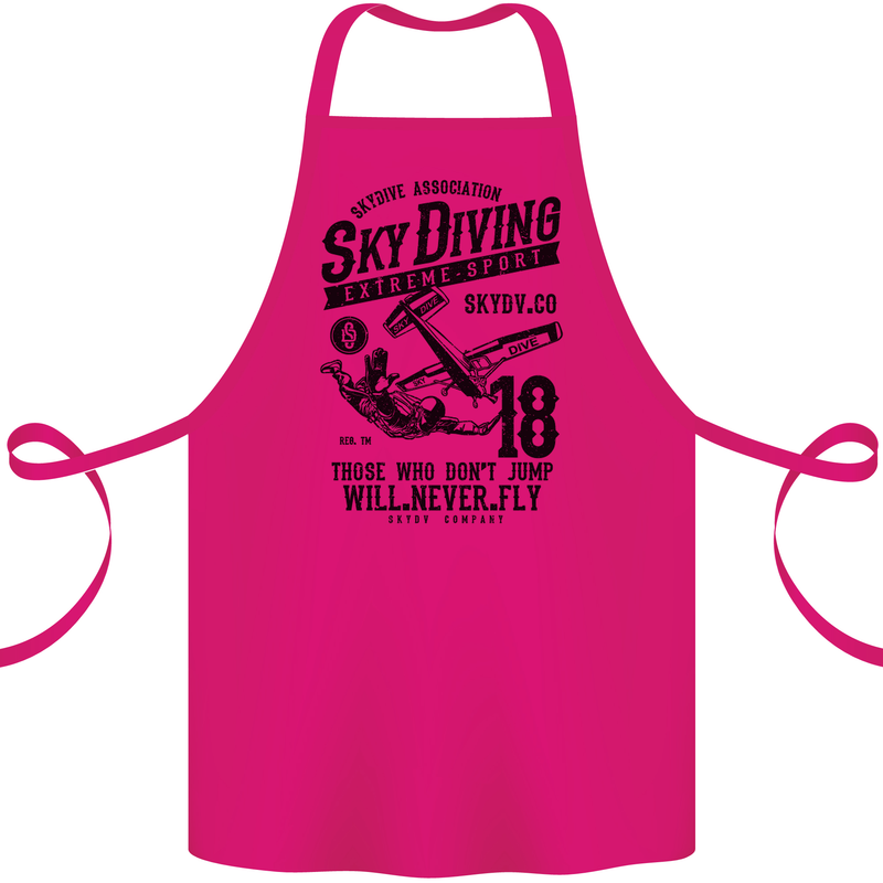 Skydiving Extreme Sports Skydiver Freefall Cotton Apron 100% Organic Pink