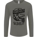 Skydiving Extreme Sports Skydiver Freefall Mens Long Sleeve T-Shirt Charcoal