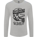 Skydiving Extreme Sports Skydiver Freefall Mens Long Sleeve T-Shirt Sports Grey