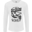 Skydiving Extreme Sports Skydiver Freefall Mens Long Sleeve T-Shirt White
