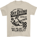 Skydiving Extreme Sports Skydiver Freefall Mens T-Shirt Cotton Gildan Sand