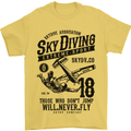 Skydiving Extreme Sports Skydiver Freefall Mens T-Shirt Cotton Gildan Yellow