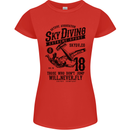 Skydiving Extreme Sports Skydiver Freefall Womens Petite Cut T-Shirt Red