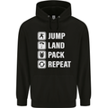 Skydiving Jump Land Pack Funny Skydiver Childrens Kids Hoodie Black