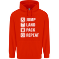 Skydiving Jump Land Pack Funny Skydiver Childrens Kids Hoodie Bright Red