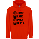 Skydiving Jump Land Pack Funny Skydiver Childrens Kids Hoodie Bright Red