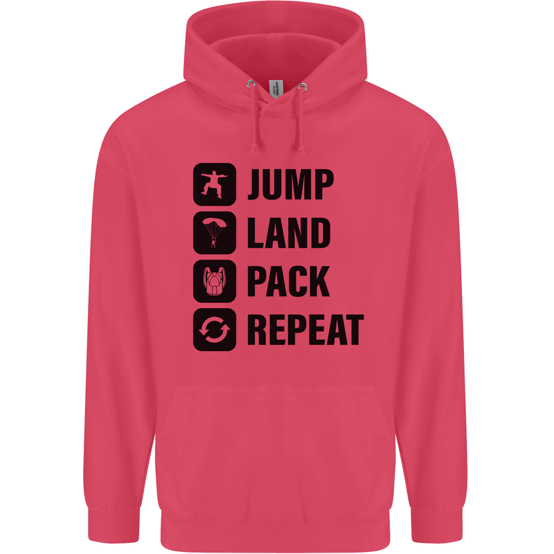 Skydiving Jump Land Pack Funny Skydiver Childrens Kids Hoodie Heliconia