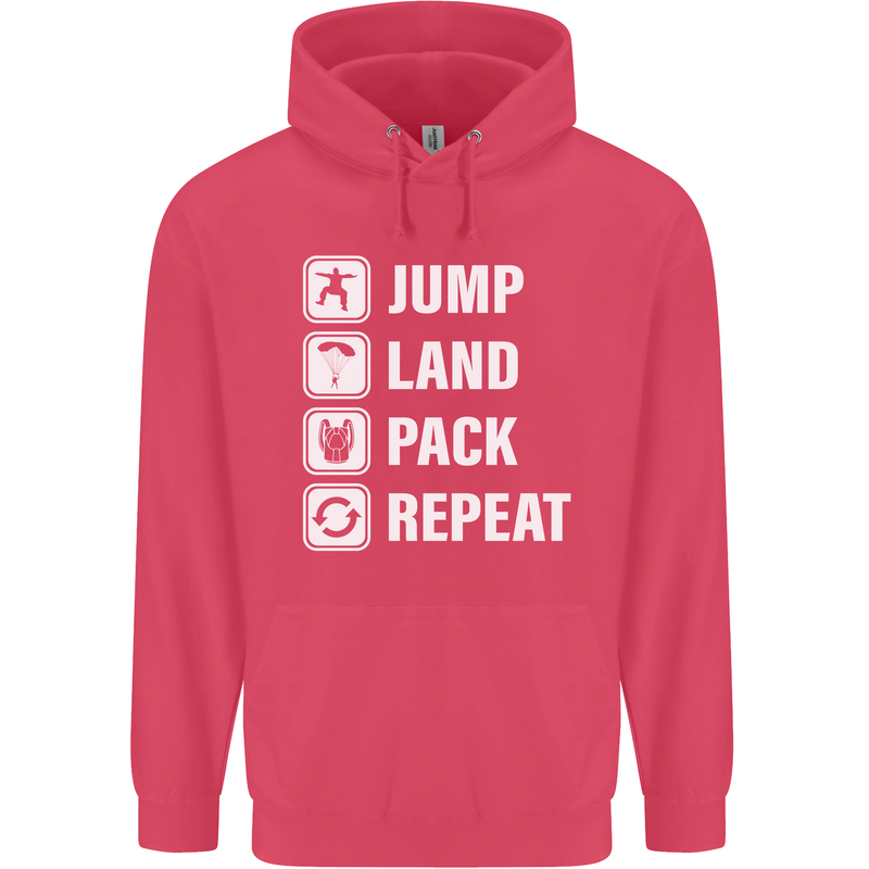 Skydiving Jump Land Pack Funny Skydiver Childrens Kids Hoodie Heliconia