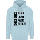 Skydiving Jump Land Pack Funny Skydiver Childrens Kids Hoodie Light Blue