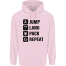 Skydiving Jump Land Pack Funny Skydiver Childrens Kids Hoodie Light Pink