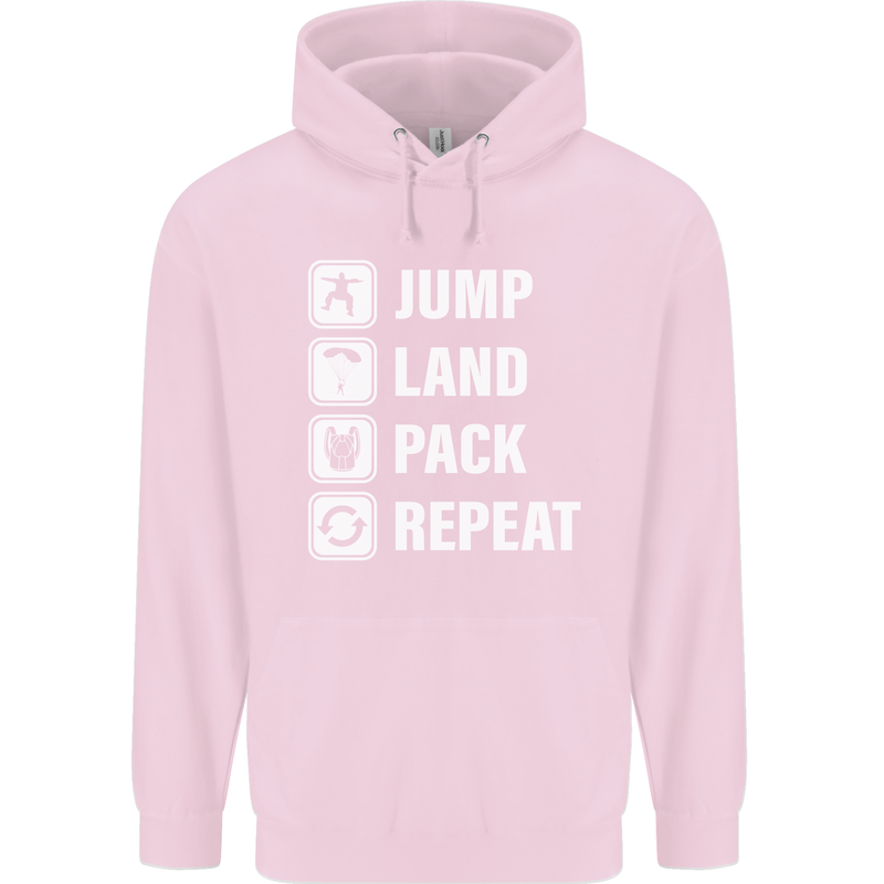 Skydiving Jump Land Pack Funny Skydiver Childrens Kids Hoodie Light Pink
