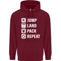 Skydiving Jump Land Pack Funny Skydiver Childrens Kids Hoodie Maroon