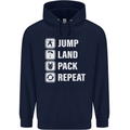 Skydiving Jump Land Pack Funny Skydiver Childrens Kids Hoodie Navy Blue