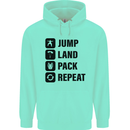 Skydiving Jump Land Pack Funny Skydiver Childrens Kids Hoodie Peppermint