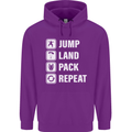Skydiving Jump Land Pack Funny Skydiver Childrens Kids Hoodie Purple