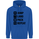 Skydiving Jump Land Pack Funny Skydiver Childrens Kids Hoodie Royal Blue