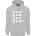 Skydiving Jump Land Pack Funny Skydiver Childrens Kids Hoodie Sports Grey