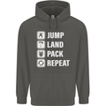 Skydiving Jump Land Pack Funny Skydiver Childrens Kids Hoodie Storm Grey