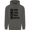 Skydiving Jump Land Pack Funny Skydiver Childrens Kids Hoodie Storm Grey