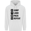 Skydiving Jump Land Pack Funny Skydiver Childrens Kids Hoodie White