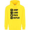 Skydiving Jump Land Pack Funny Skydiver Childrens Kids Hoodie Yellow