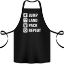 Skydiving Jump Land Pack Funny Skydiver Cotton Apron 100% Organic Black